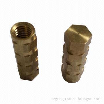 Hexagonal nuts column, made of eco-friendly lead-free copper